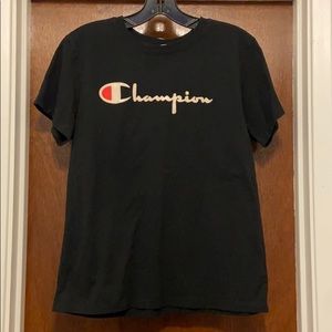 Black champion tee shirt